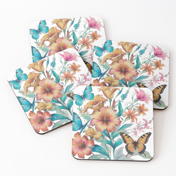 Item preview, Butterflies and Flowers – Whimsical Floral Nature Design designed and sold by CharlieMakes.