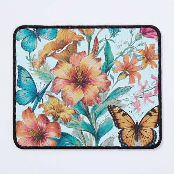 Item preview, Butterflies and Flowers – Whimsical Floral Nature Design designed and sold by CharlieMakes.