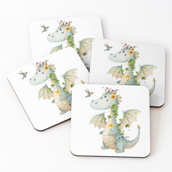 Item preview, Flower Dragon with Hummingbird Friend  designed and sold by SimpleatHeart.