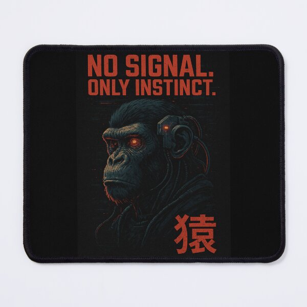 Item preview, NO SIGNAL. ONLY INSTINCT. – Cyberpunk Primal Ape Glitchcore Design designed and sold by GooberCore.