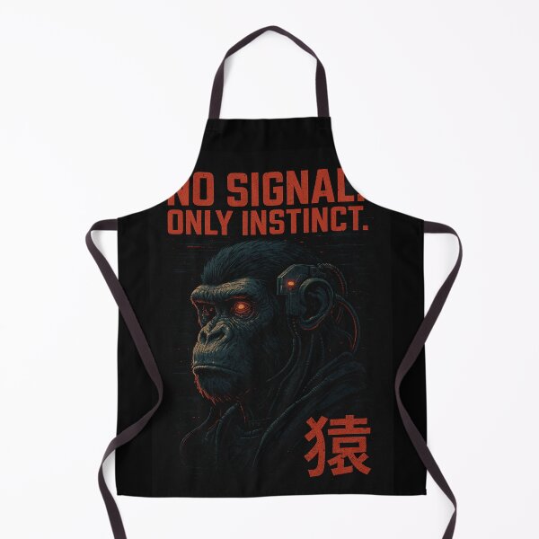 Item preview, NO SIGNAL. ONLY INSTINCT. – Cyberpunk Primal Ape Glitchcore Design designed and sold by GooberCore.