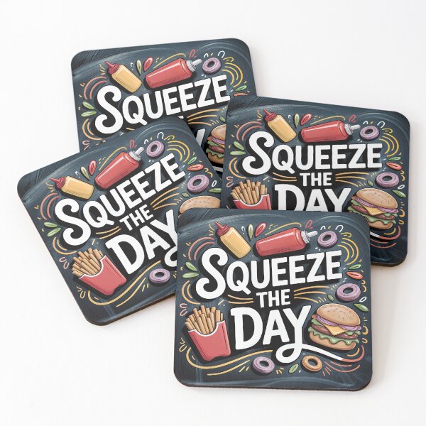Item preview, Squeeze the Day – Funny Fast Food Chalkboard Art with Saucy Style designed and sold by ForeverPrintsOK.