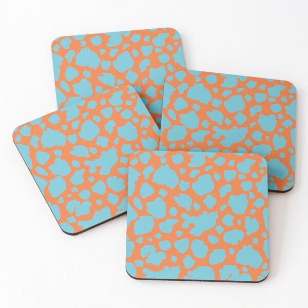 Item preview, Cow Print - Pacific Coast Blue & Tart Orange designed and sold by Frohyou.