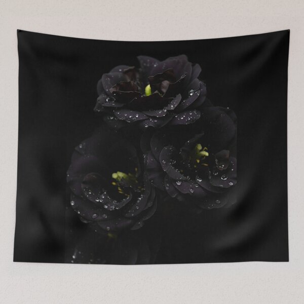 Item preview, Dramatic Black Lisianthus (Eustoma) Flowers – Moody Botanical Art Print designed and sold by ArtiQreate.