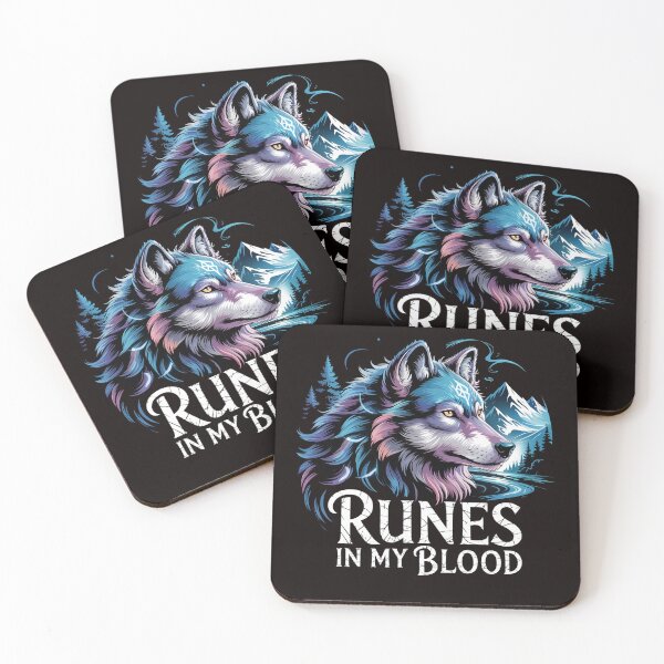 Item preview, Runes in My Blood Mystical Runic Wolf Profile Illustration designed and sold by Slavicsoul.