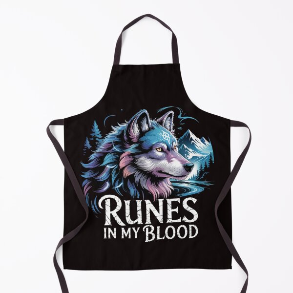 Item preview, Runes in My Blood Mystical Runic Wolf Profile Illustration designed and sold by Slavicsoul.