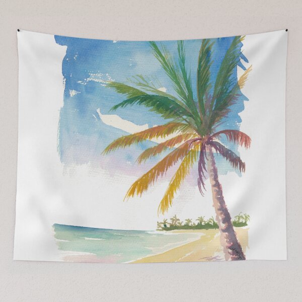 Item preview, Provo Bahamas Beach with Swaying Palm Trees designed and sold by artshop77.