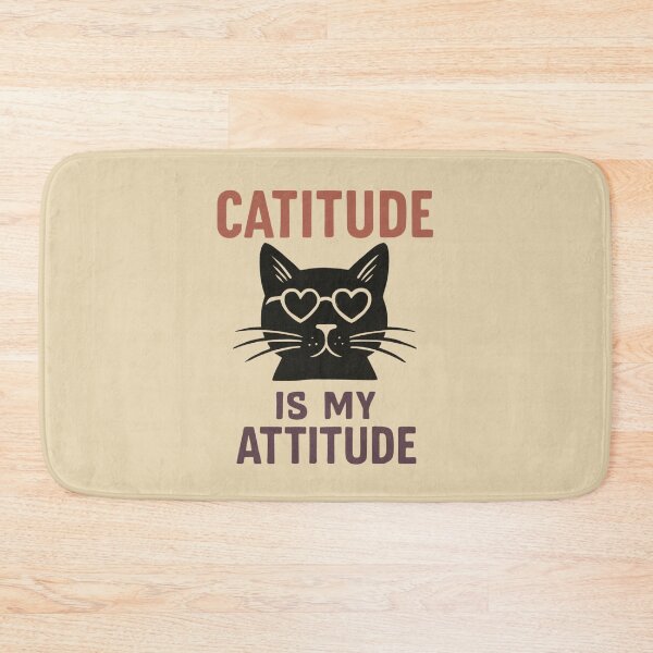 Item preview, Catitude Is My Attitude – Retro Cat Quote Art designed and sold by Meandmyshop.