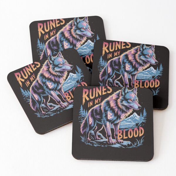 Item preview, Runes in My Blood Fiery Spirit Runic Wolf Illustration designed and sold by Slavicsoul.