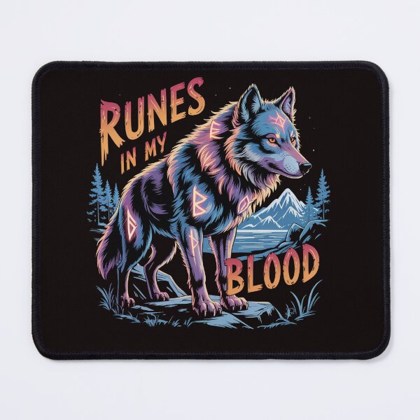 Item preview, Runes in My Blood Fiery Spirit Runic Wolf Illustration designed and sold by Slavicsoul.