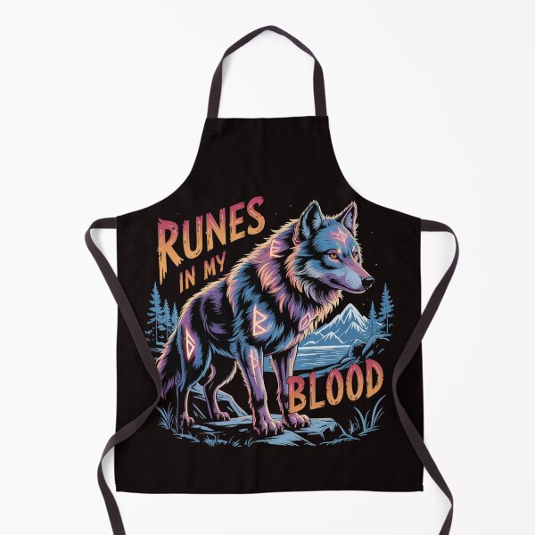 Item preview, Runes in My Blood Fiery Spirit Runic Wolf Illustration designed and sold by Slavicsoul.