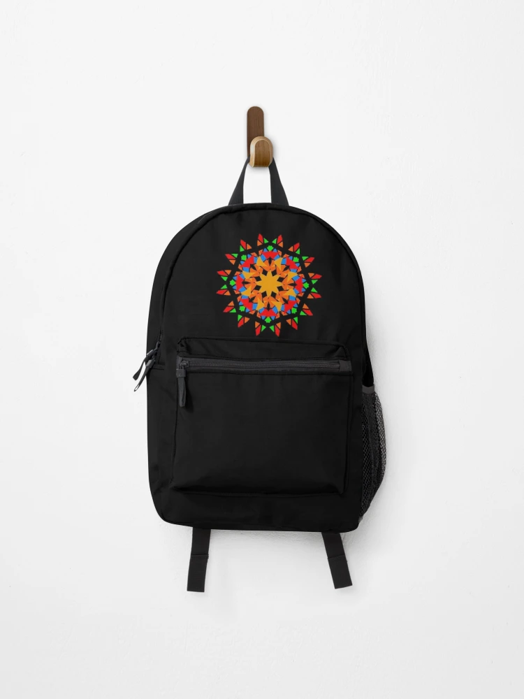 Thumbnail 1 of 3, Backpack, Multicolored mandala designed and sold by Meo Design.