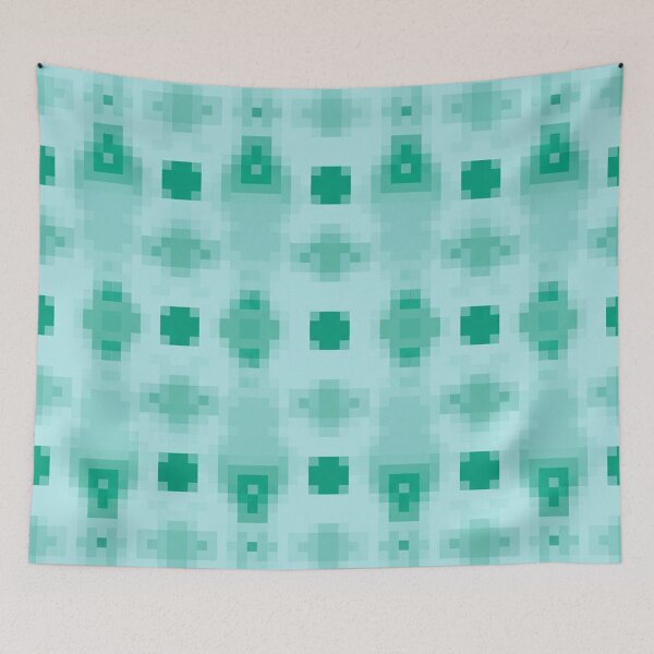 Item preview, Soft Teal Pixelated Abstract Seamless Pattern designed and sold by MySignatureItems.