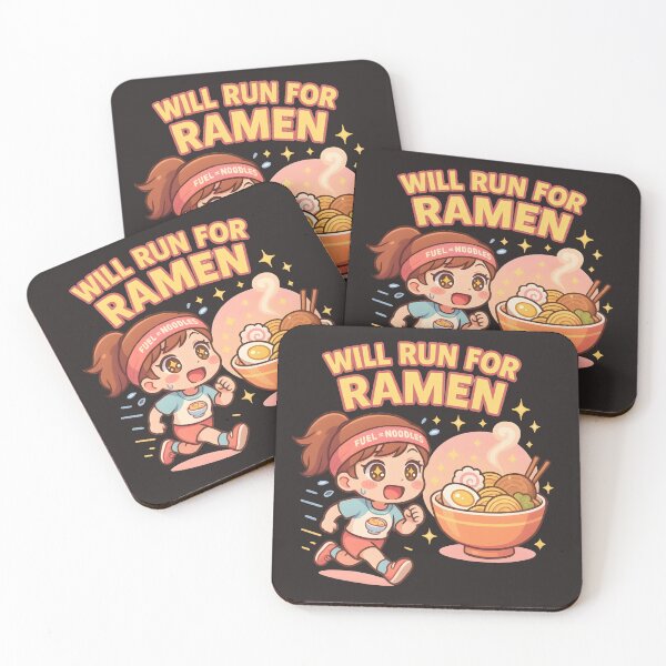 Item preview, Will Run for Ramen – Kawaii Chibi Girl T-Shirt designed and sold by Snackwear Apparel.