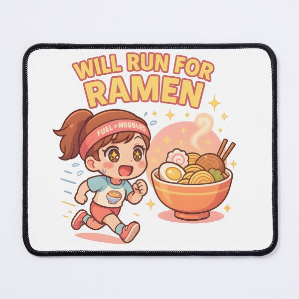 Item preview, Will Run for Ramen – Kawaii Chibi Girl T-Shirt designed and sold by Snackwear Apparel.