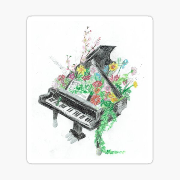 Item preview, Music begins to blossom on the piano designed and sold by kajpselsart.