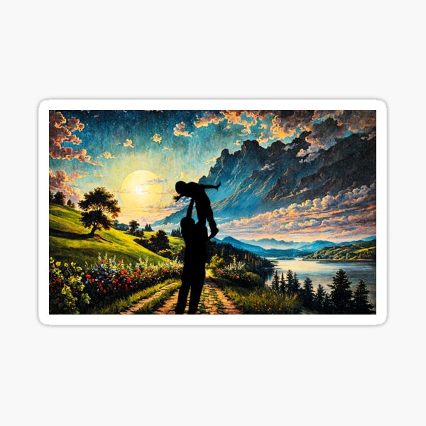 Father and Child Sticker