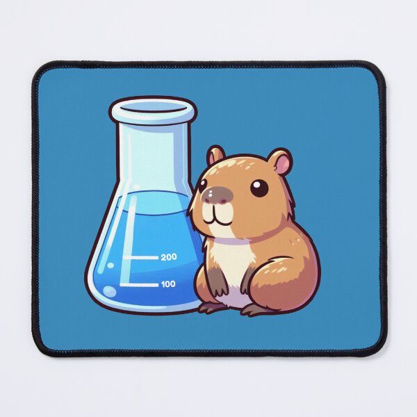 Item preview, Capybara next to a flask designed and sold by ProteinBuddies.