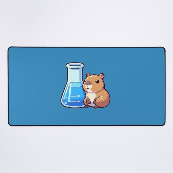 Item preview, Capybara next to a flask designed and sold by ProteinBuddies.