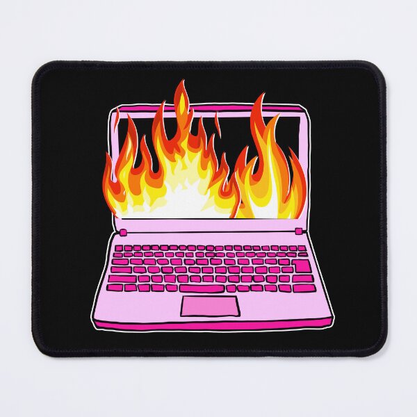 Item preview, computer on fire office corporate work humor designed and sold by mariahmoniquedesign.