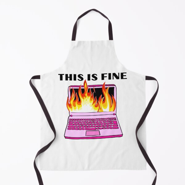 Item preview, this is fine computer on fire office corporate work humor  designed and sold by mariahmoniquedesign.