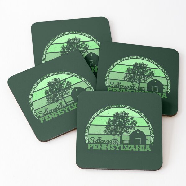 Item preview, Sellersville Pennsylvania Sunset Retro Vintage Local Pride Logo designed and sold by CRHPOD20.