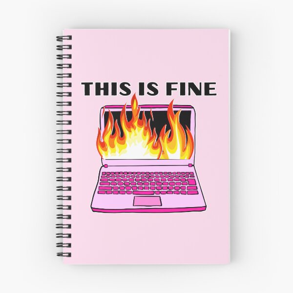 Item preview, this is fine computer on fire office corporate girlie work humor  designed and sold by mariahmoniquedesign.