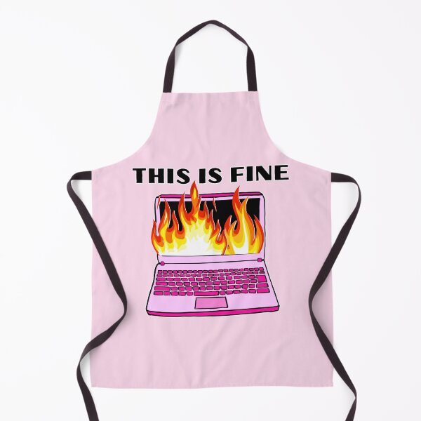 Item preview, this is fine computer on fire office corporate girlie work humor  designed and sold by mariahmoniquedesign.