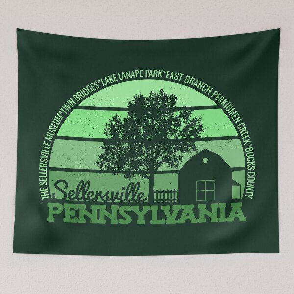 Item preview, Sellersville Pennsylvania Sunset Retro Vintage Local Pride Logo designed and sold by CRHPOD20.