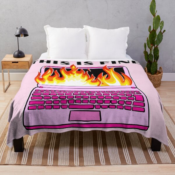 Item preview, this is fine computer on fire office corporate girlie work humor  designed and sold by mariahmoniquedesign.