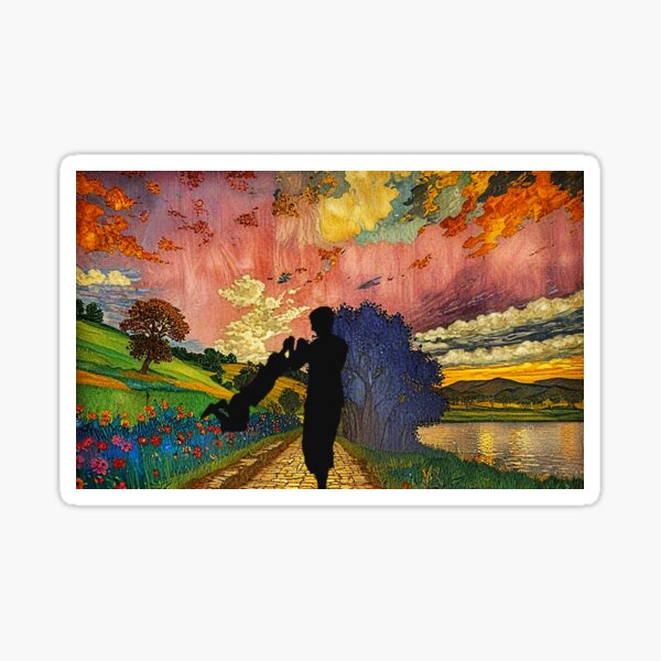 Father and Child Sticker
