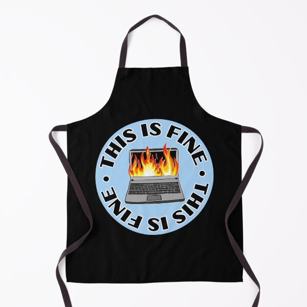 Item preview, this is fine computer on fire office corporate work humor blue designed and sold by mariahmoniquedesign.