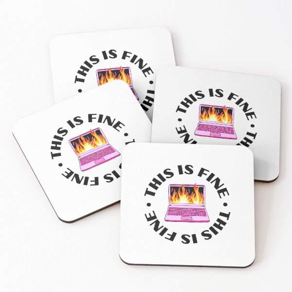 Item preview, this is fine computer on fire office corporate work humor designed and sold by mariahmoniquedesign.