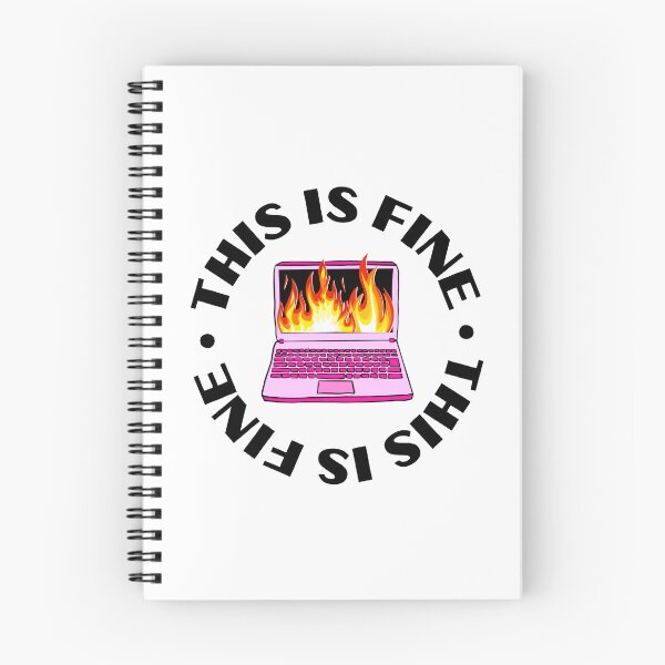 Item preview, this is fine computer on fire office corporate work humor designed and sold by mariahmoniquedesign.