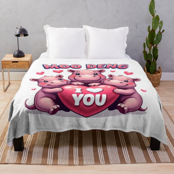 Item preview, Moo Deng - Cute Baby Hippos - I Love You - Kids Love designed and sold by Moad Fahim.