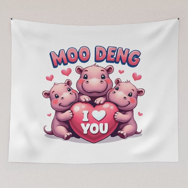 Item preview, Moo Deng - Cute Baby Hippos - I Love You - Kids Love  designed and sold by Moad Fahim.