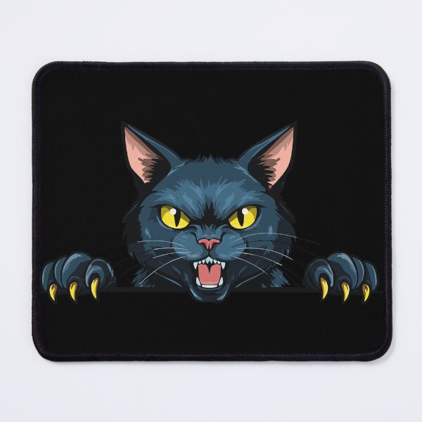 Item preview, Angry black cat with big eyes, Yellow cat's eyes, black cat face, black cat head, Friday 13 with black cats designed and sold by Danler.