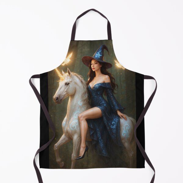 Item preview, Mystical Sorceress Riding a Unicorn in Enchanted Forest - Sorceress Fantasy Collection (2/10) designed and sold by RinWinArts.