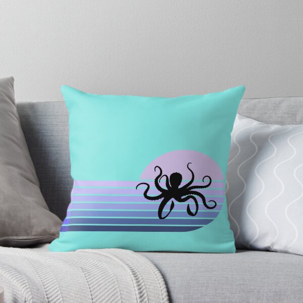 Item preview, Lispe Octopus Retro Vintage Ocean Sunset Stripes designed and sold by Lispe-Designs.