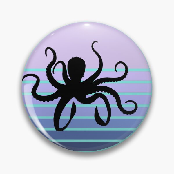 Item preview, Lispe Octopus Retro Vintage Ocean Sunset Stripes designed and sold by Lispe-Designs.