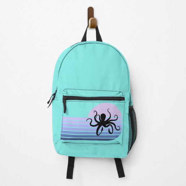 Item preview, Lispe Octopus Retro Vintage Ocean Sunset Stripes designed and sold by Lispe-Designs.