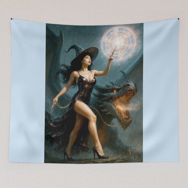 Item preview, The Sorceress of the Bound Beast - Sorceress Fantasy Collection (3/10) designed and sold by RinWinArts.