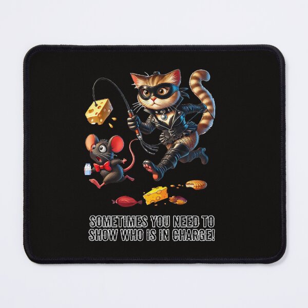 Item preview, Who's in Charge Now? – Dominant Cat in Boots Chasing Mouse with Cheese and Whip designed and sold by WHDProduction45.