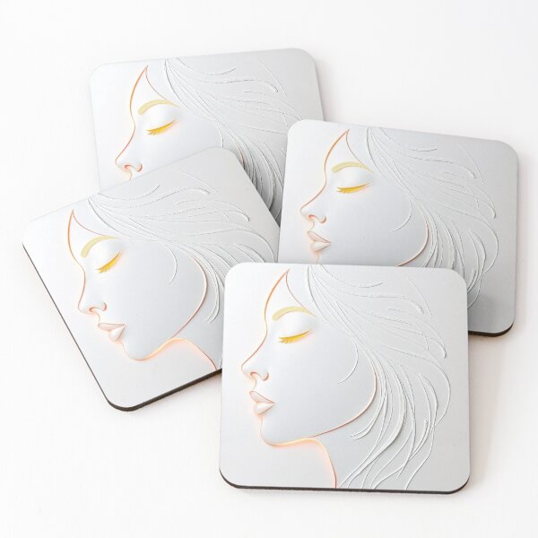 Item preview, Arte minimalista de silueta de mujer en relieve designed and sold by VA Design.
