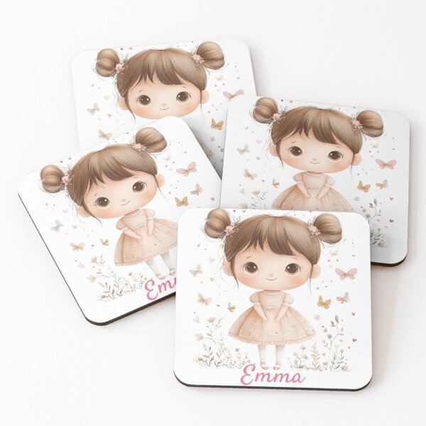 Item preview, Emma Baby Girl Name – Cute Doll Illustration in Pastel Style designed and sold by daila70.