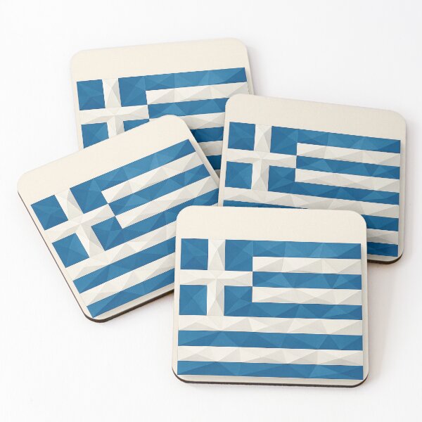 Item preview, Greece Flag – Low-Poly Geometric Style designed and sold by PrometheusStyle.