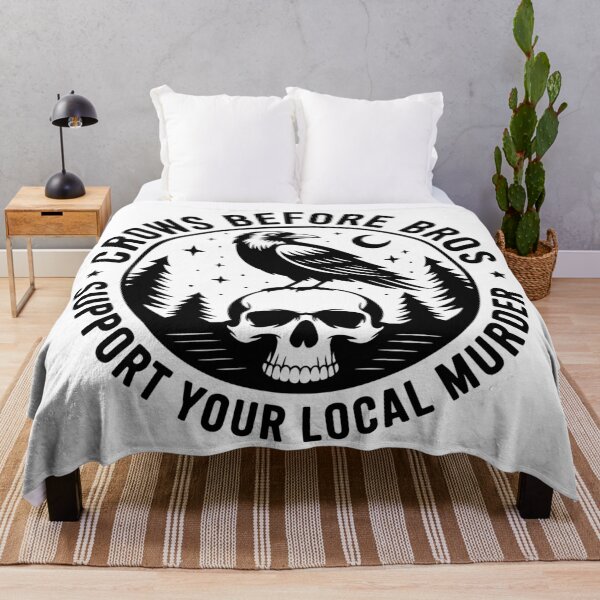 Item preview, Crows Before Bros Support Your Local Murder Gothic Raven Skull Design designed and sold by Parkerzz.