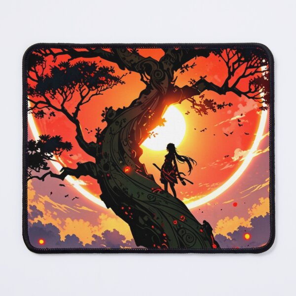 Item preview, Warrior at the Enchanted Tree Under a Fiery Eclipse designed and sold by SuperNerdStore.