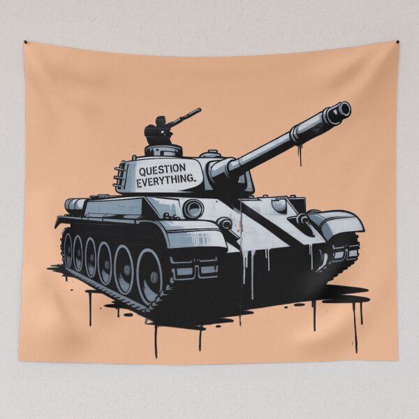 Item preview, Banksy Style Tank - Question Everything designed and sold by 123ks.