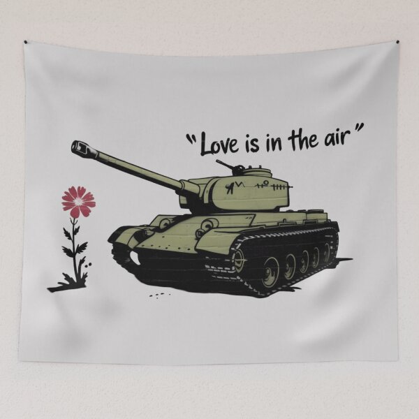 Item preview, Banksy Style Tank - Love is in the air designed and sold by 123ks.